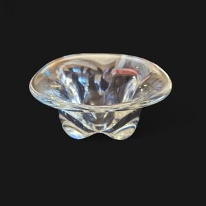 Vintage MAGNOR Norway Crystal Bowl Handmade Heavy Clear Square 9.5"H x 5."